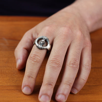 Sterling Silver Skull Wreath Ring for Men | Unique and Striking Design Jewelry For Men