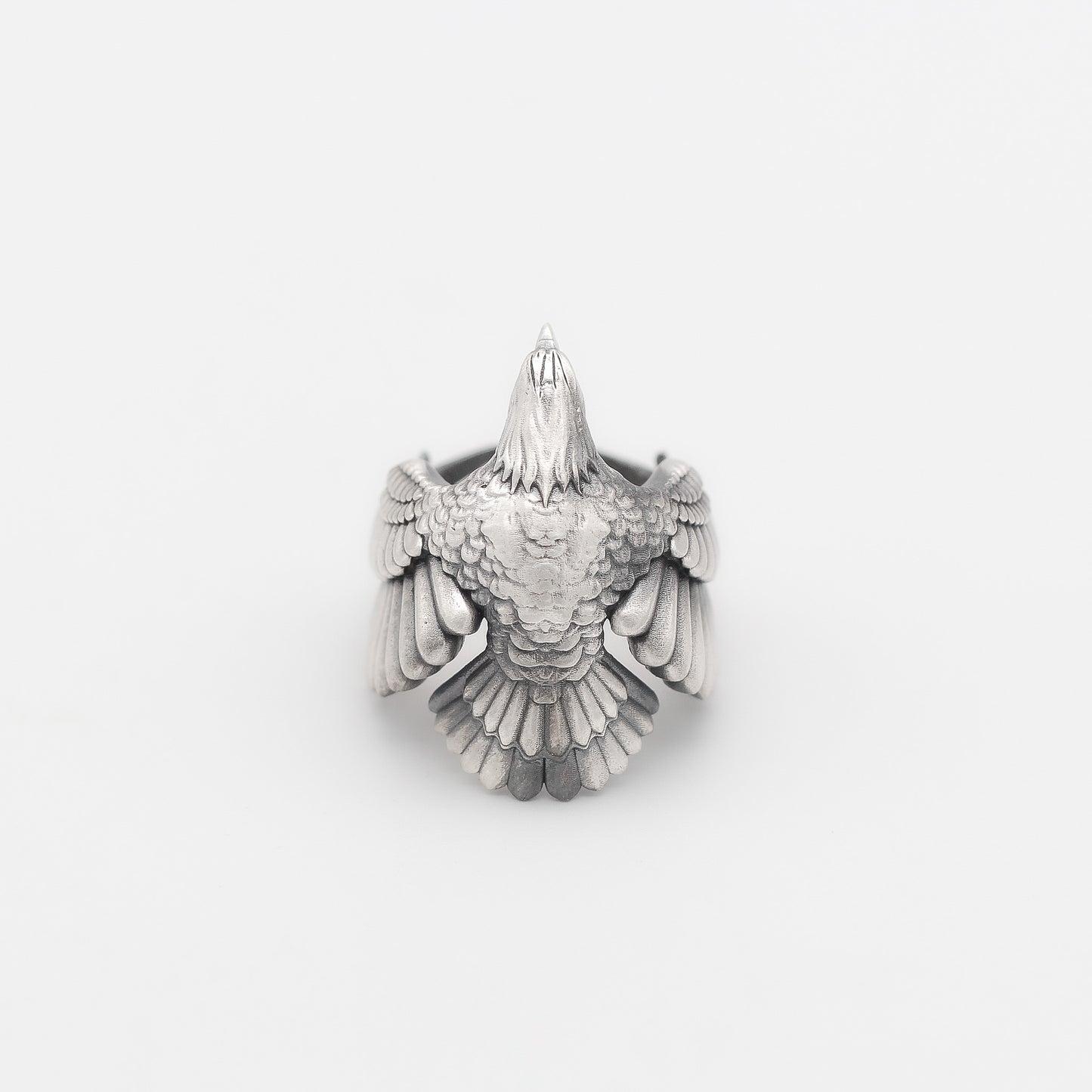 Sterling Silver Winged Eagle Ring for Men | Large Majestic Eagle Ring