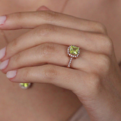 Stunning Moissanite Ring in Sterling Silver & Solid Gold | Luxury Princess Cut Proposal Ring