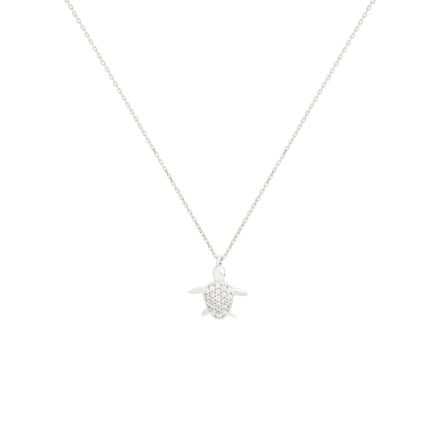 THEO Diamond Turtle Necklace | Sterling Silver & Gold Gemstone Tortoise Pendant