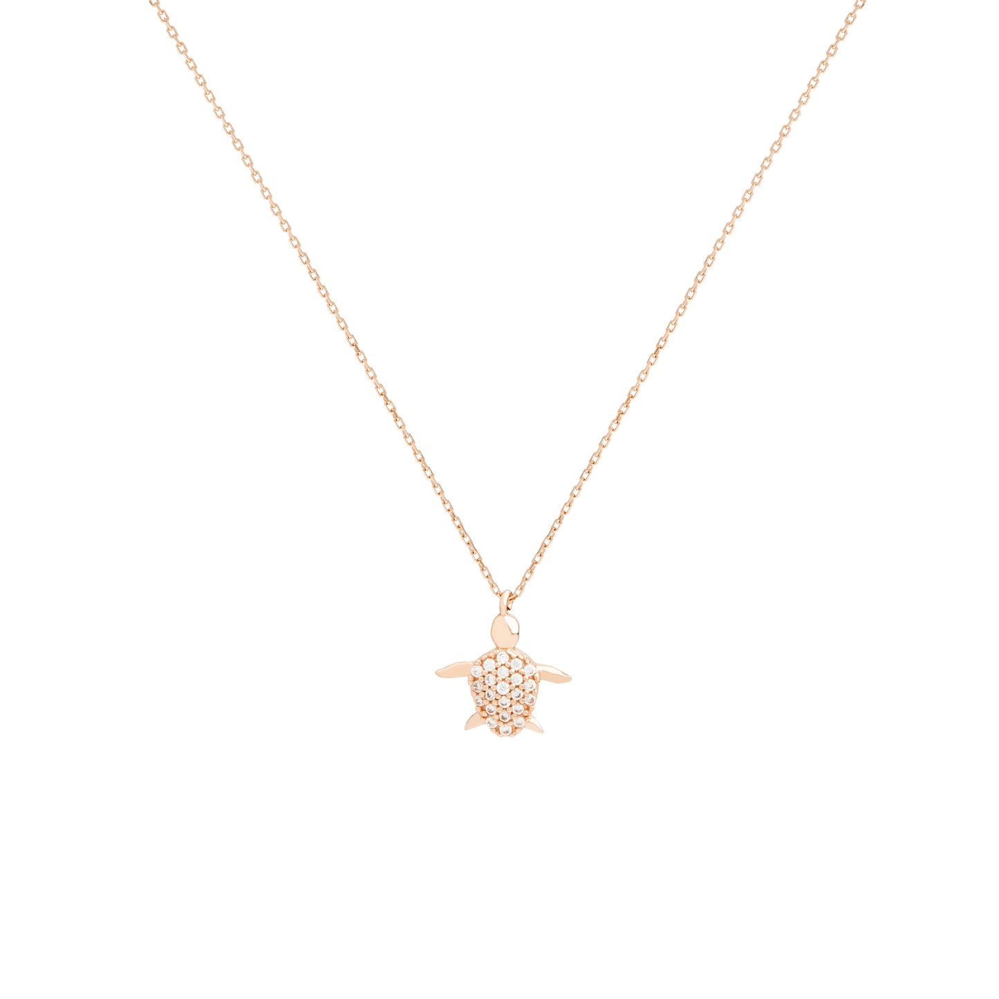 THEO Diamond Turtle Necklace | Sterling Silver & Gold Gemstone Tortoise Pendant