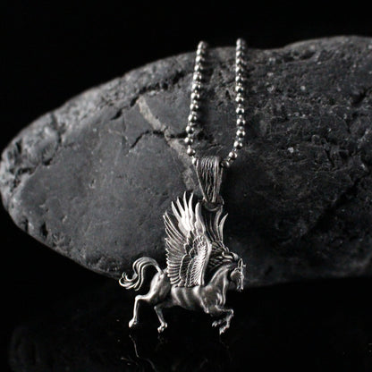 925 Ayar Gümüş Pegasus Kolye, El Yapımı Pegasus Kolye