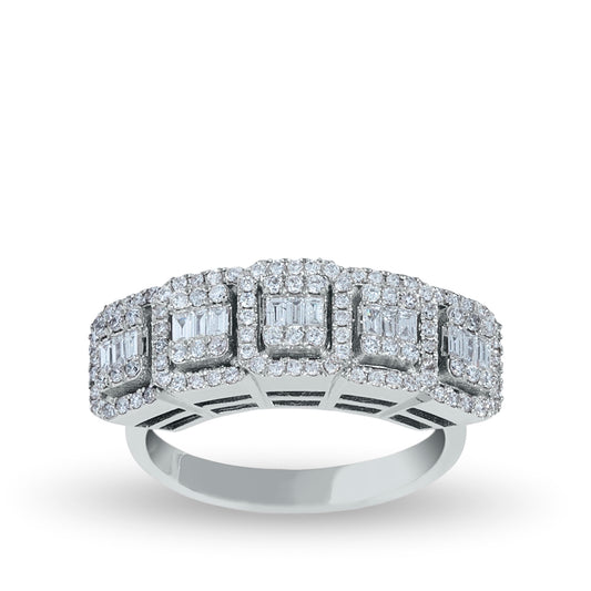 CARLA Elegant Multi-Halo Diamond Ring in 8K or 14K Solid Gold | Timeless Luxury Proposal Ring