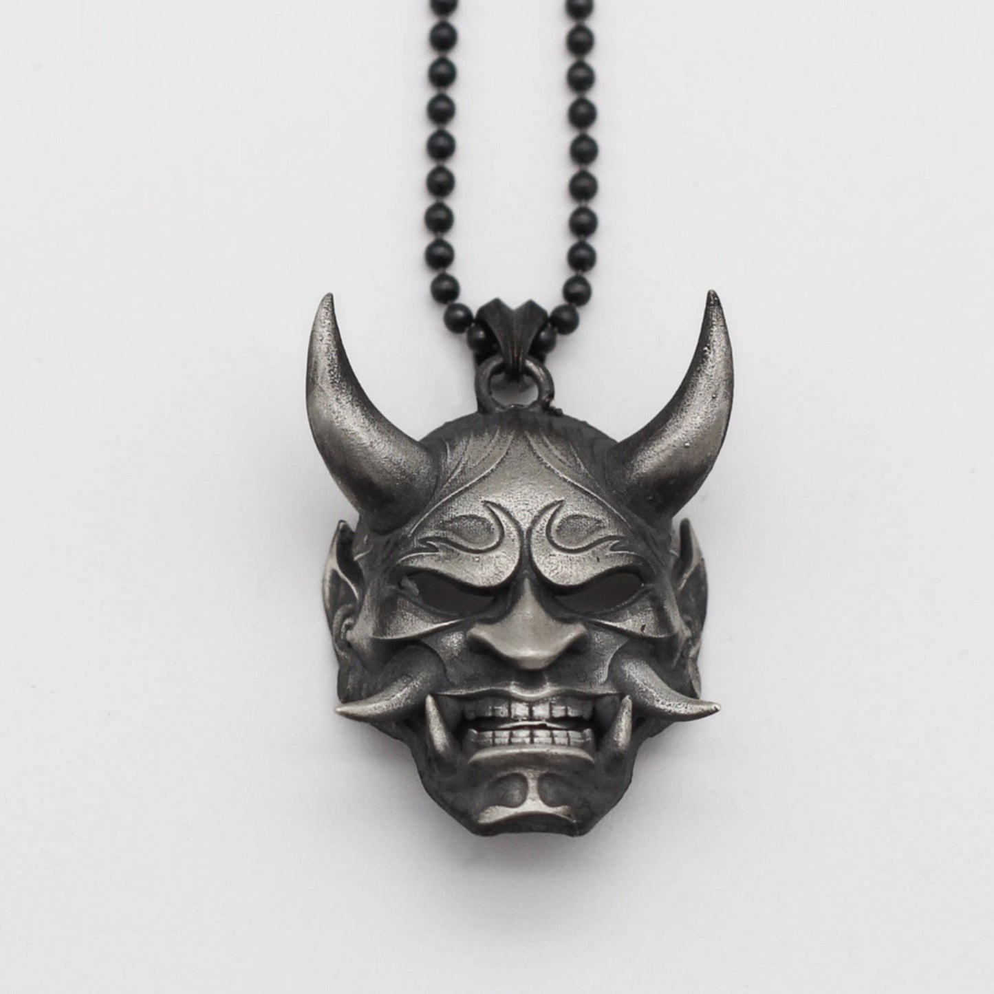 Silver Demon Necklace, Rustic Demon Jewelry