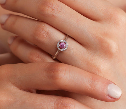 MILA 14K Gold Pink Sapphire Engagement Ring