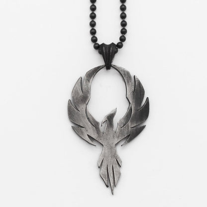 Solid Silver Phoenix Necklace, Handmade Phoenix Necklace