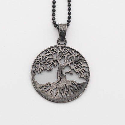 925K Silver Tree of Life Necklace, Rustic Tree of Life Pendant