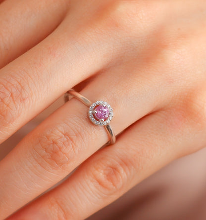 MILA 14K Gold Pink Sapphire Engagement Ring