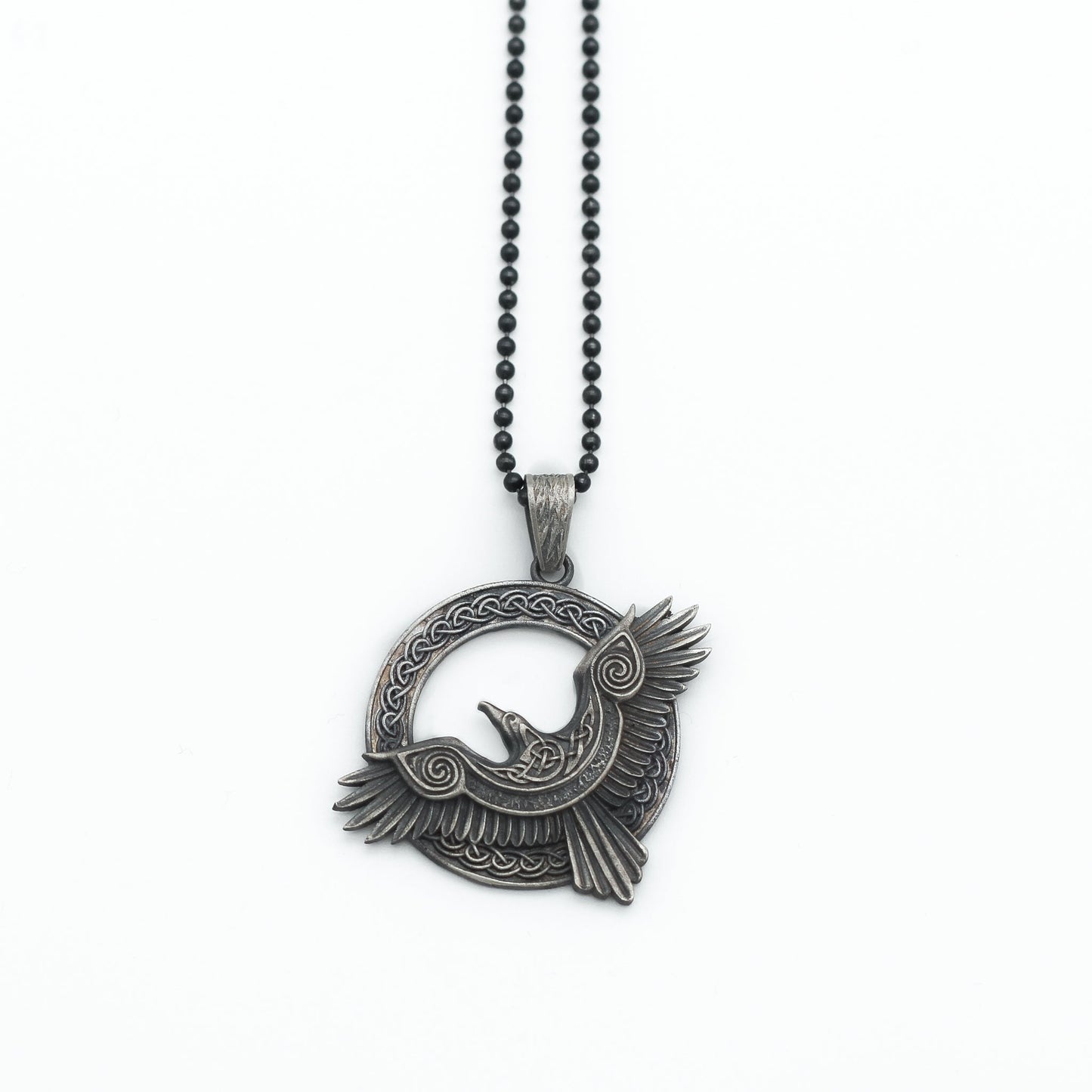 Sterling Silver Phoenix Necklace, Raven Necklace For Men