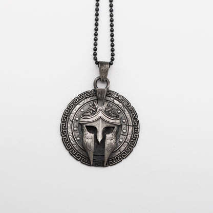 Sterling Silver Spartan Helmet Necklace, Handmade Helmet Medallion