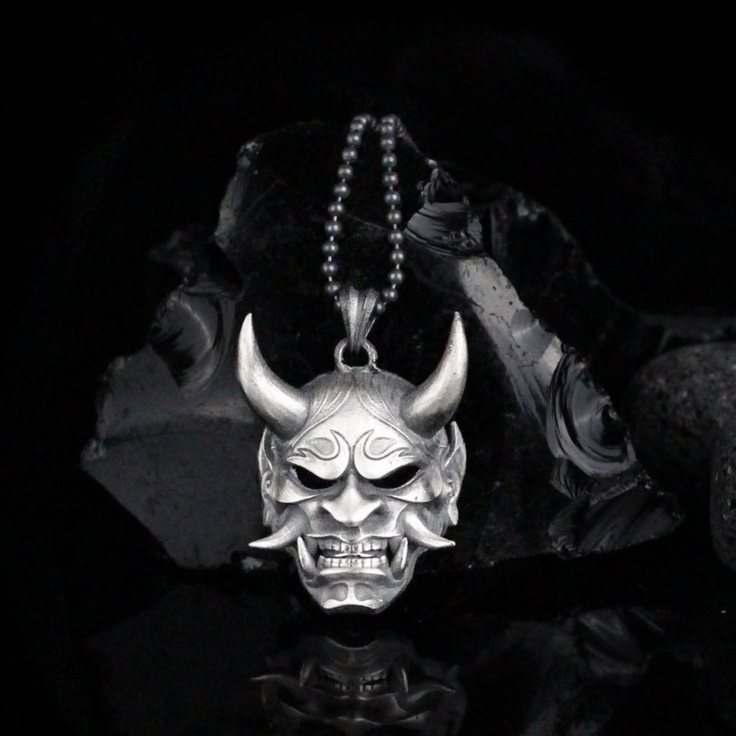 Silver Demon Necklace, Rustic Demon Jewelry