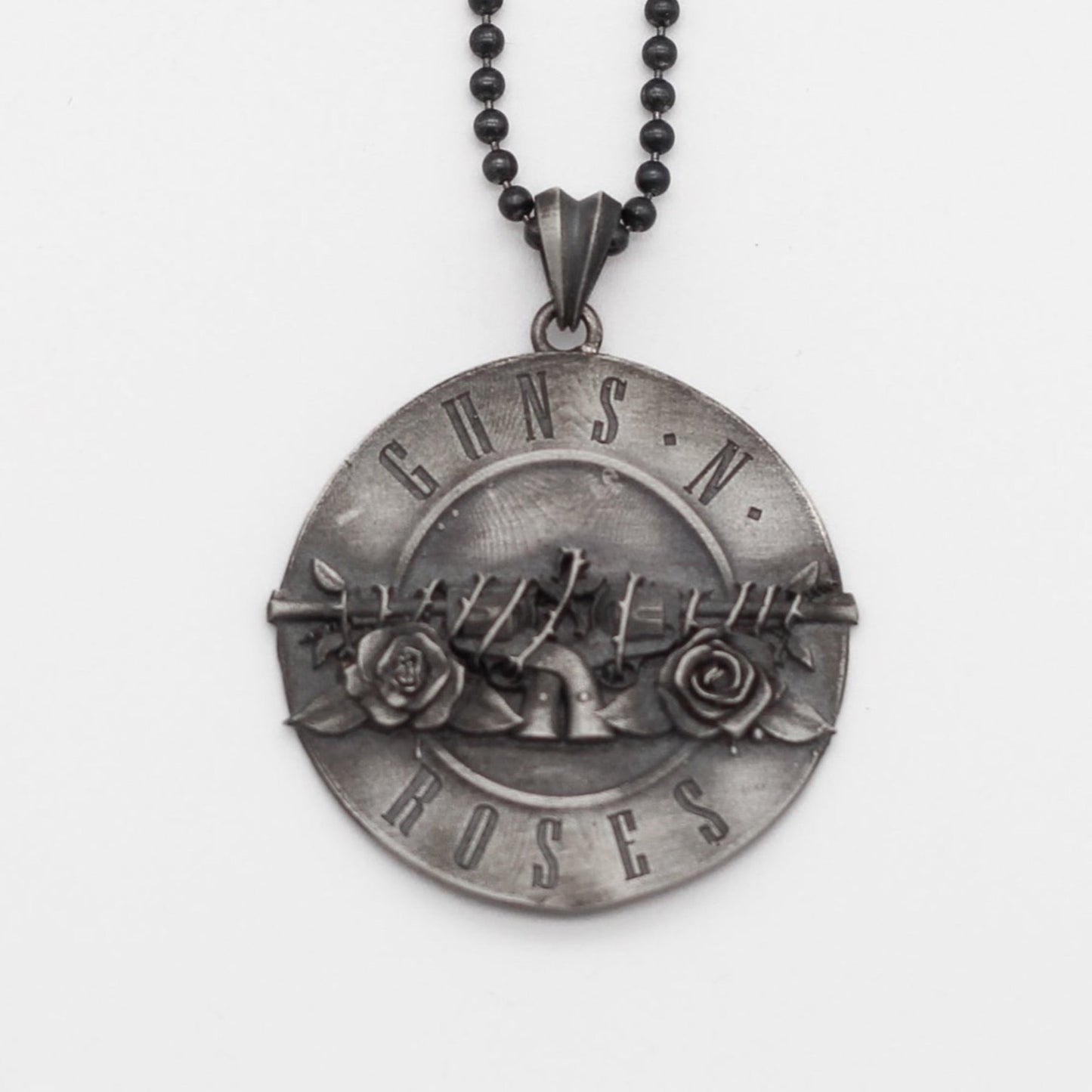 Silver Guns n Roses Necklace