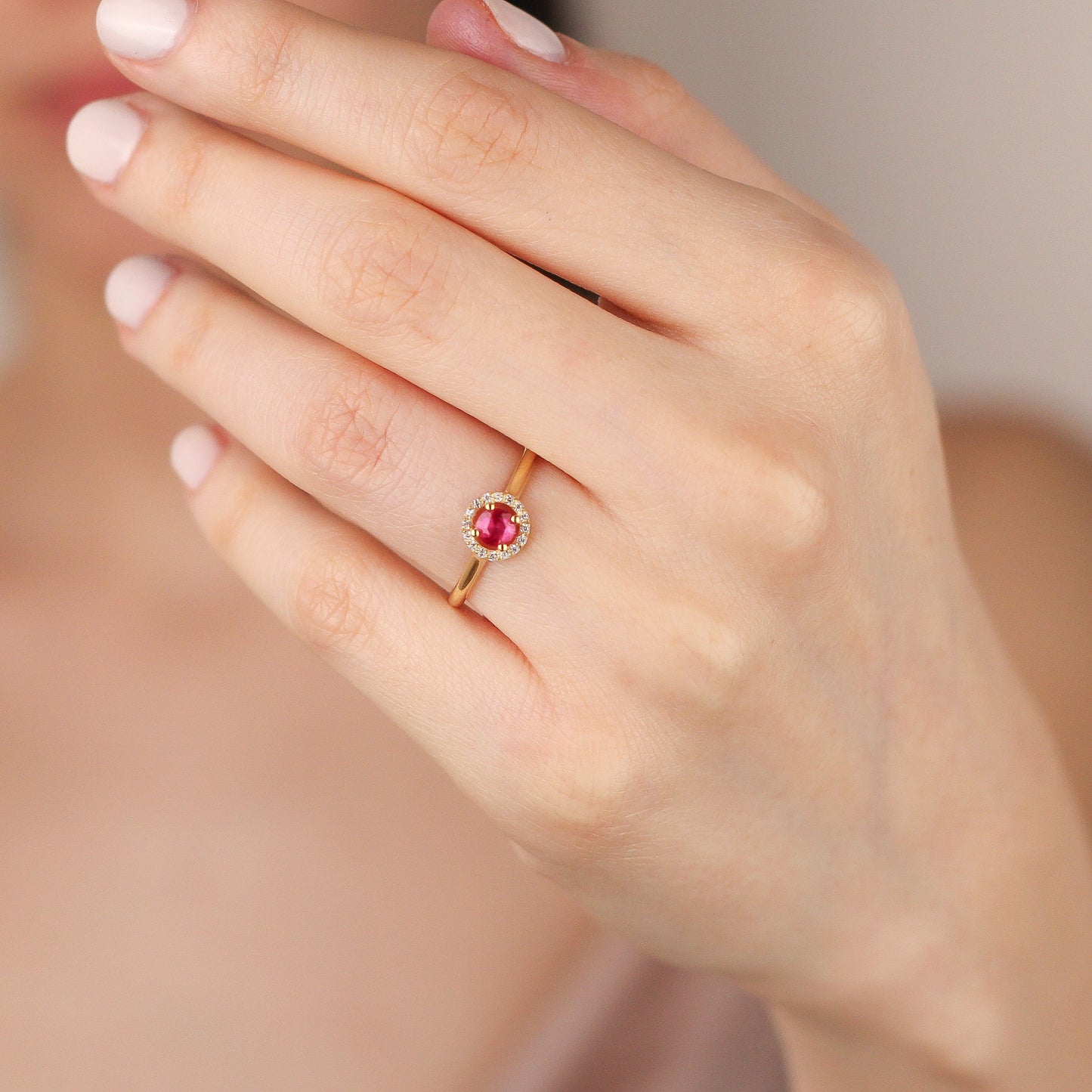 LOLA 14K Gold Ruby Wedding Ring