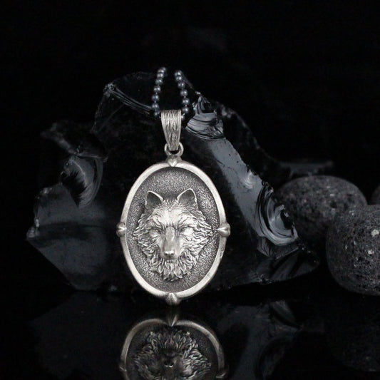 Sterling Silver Wolf Necklace