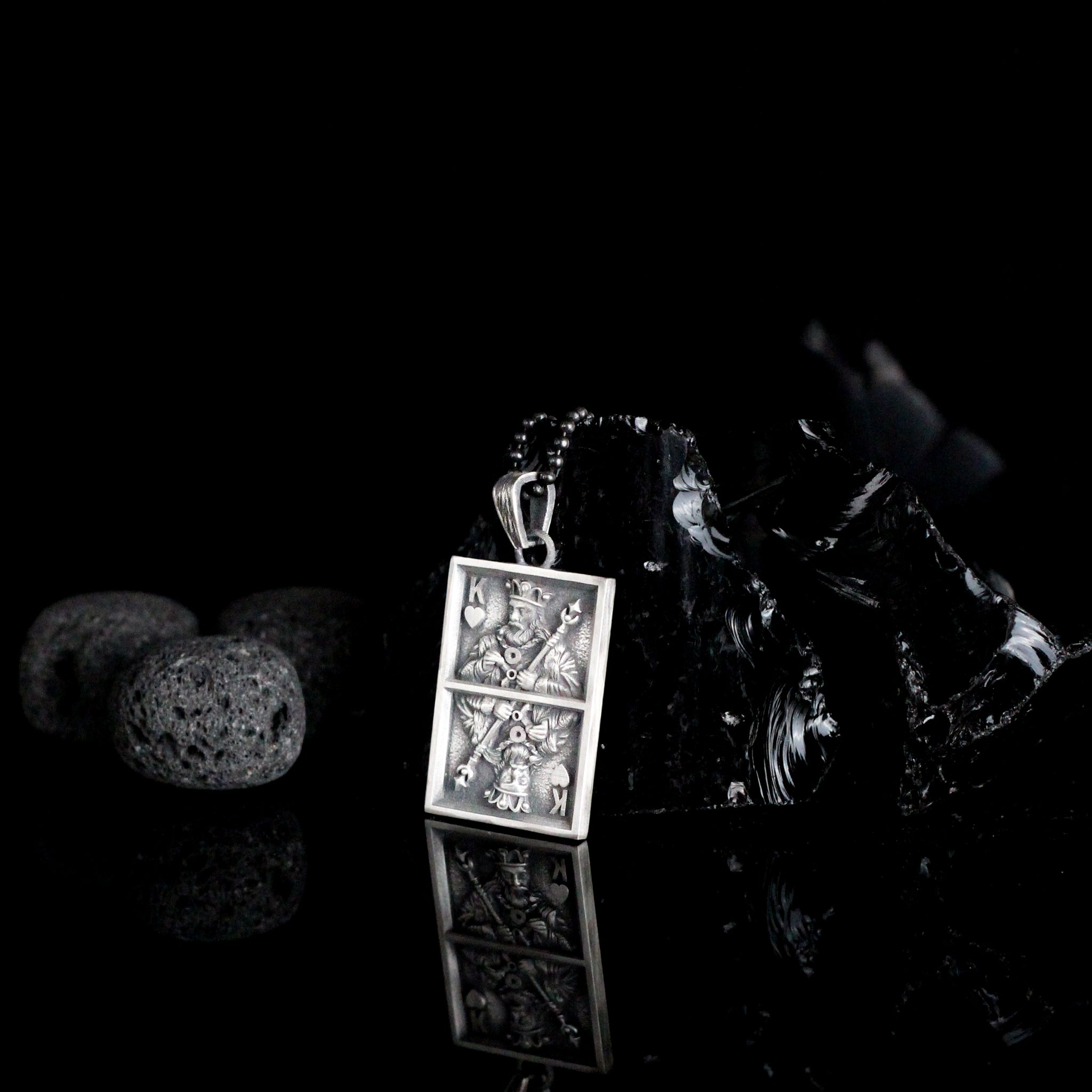 Sterling Silver King Of Hearts Necklace For Men