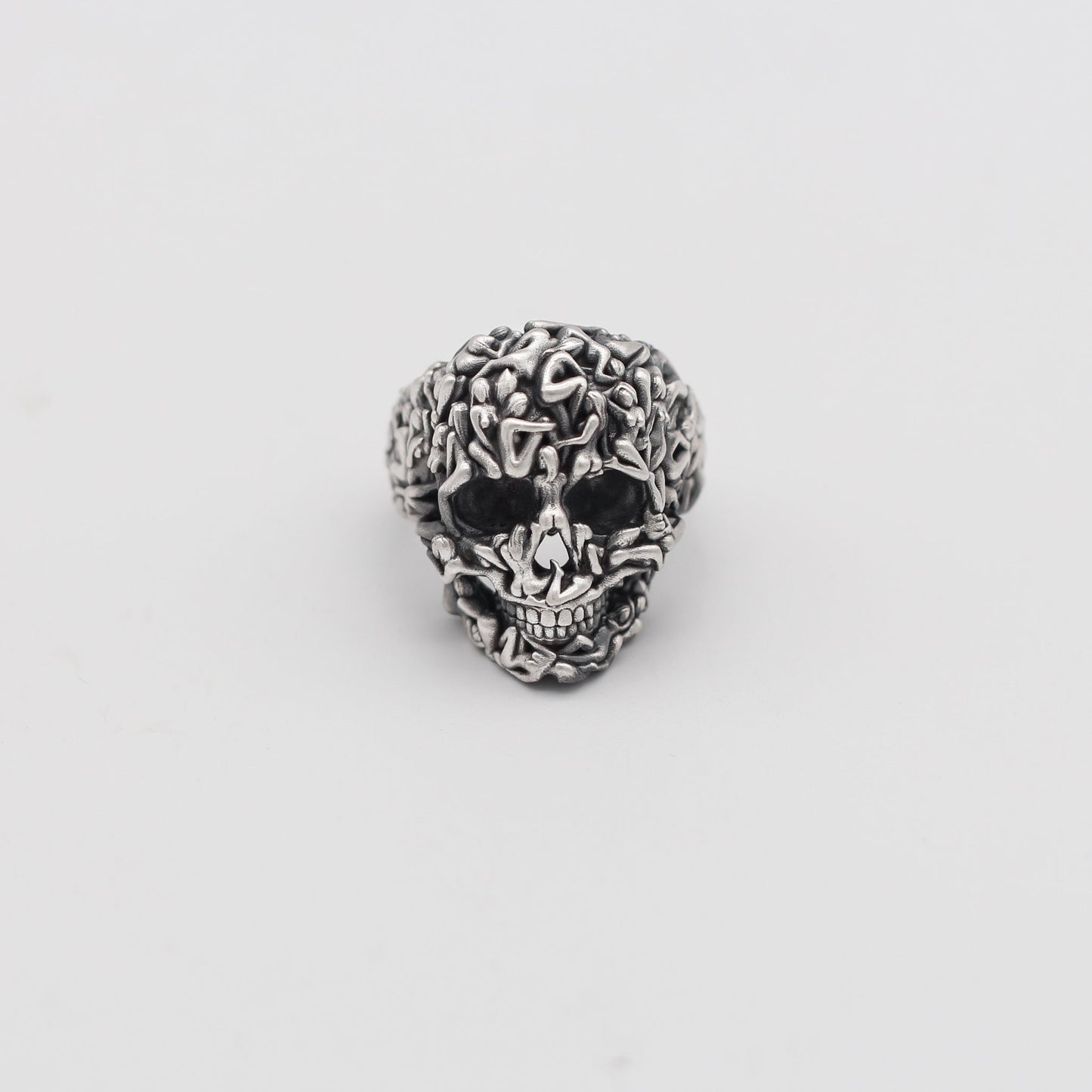 Skull With The Naked Girls Ring, One Of A Kind Gothic Ring For Men