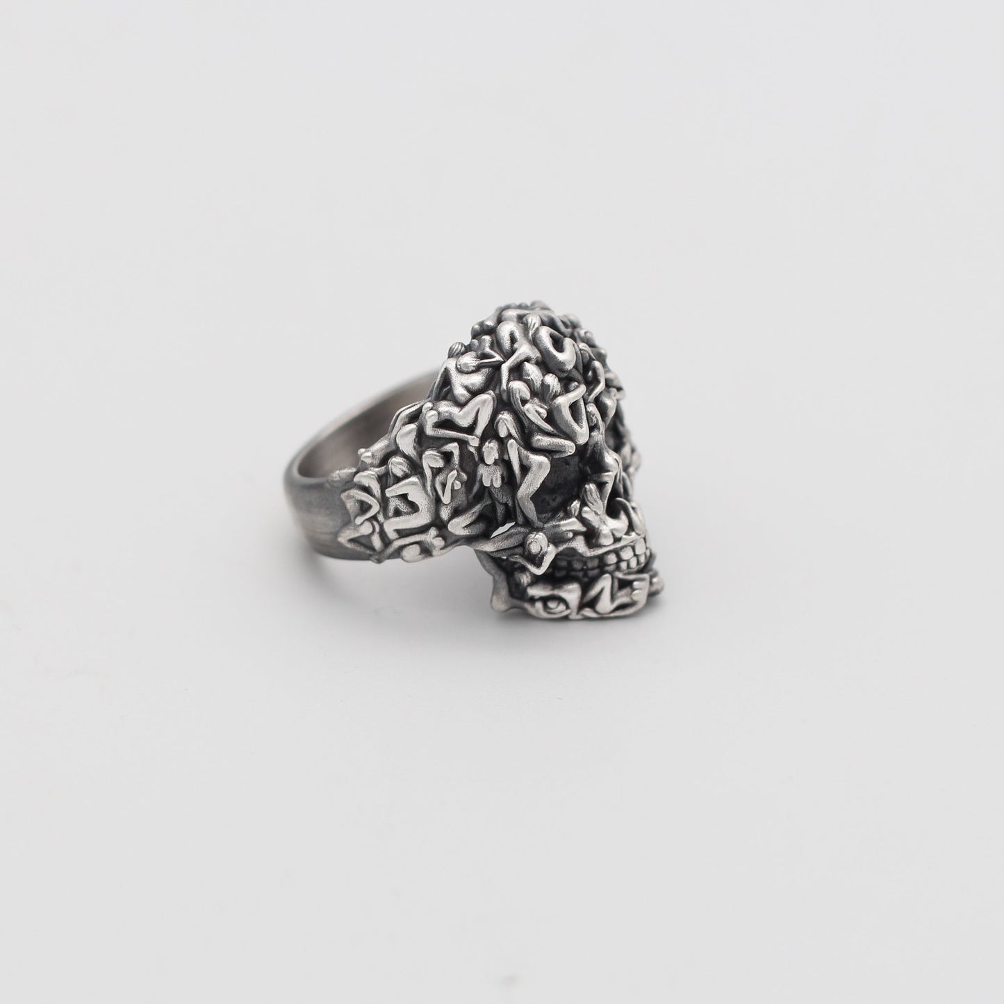 Skull With The Naked Girls Ring, One Of A Kind Gothic Ring For Men