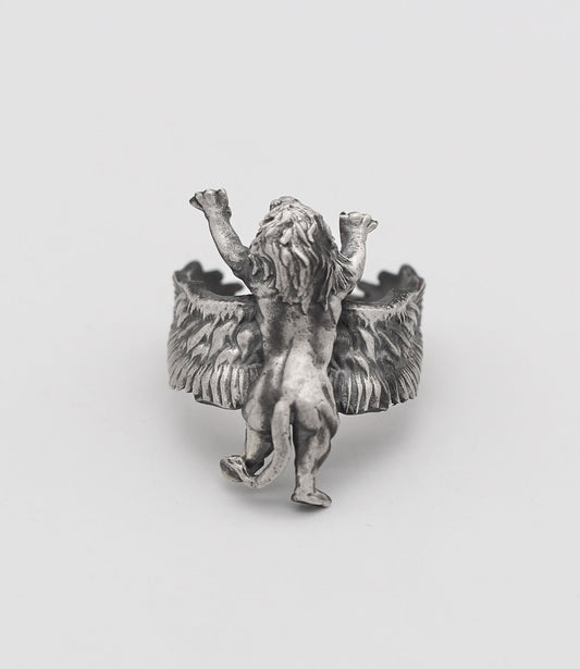 Lion Handmade Sterling Silver Men Ring, Lion Ring For Men