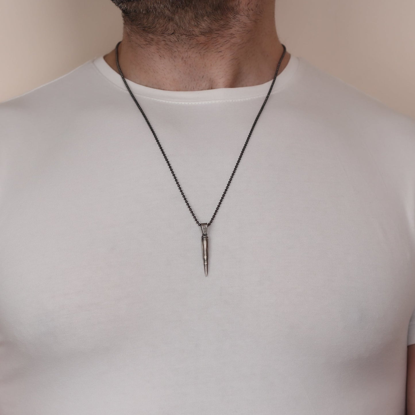 Silver Bullet Pendant, Sterling Silver Bullet Necklace For Men