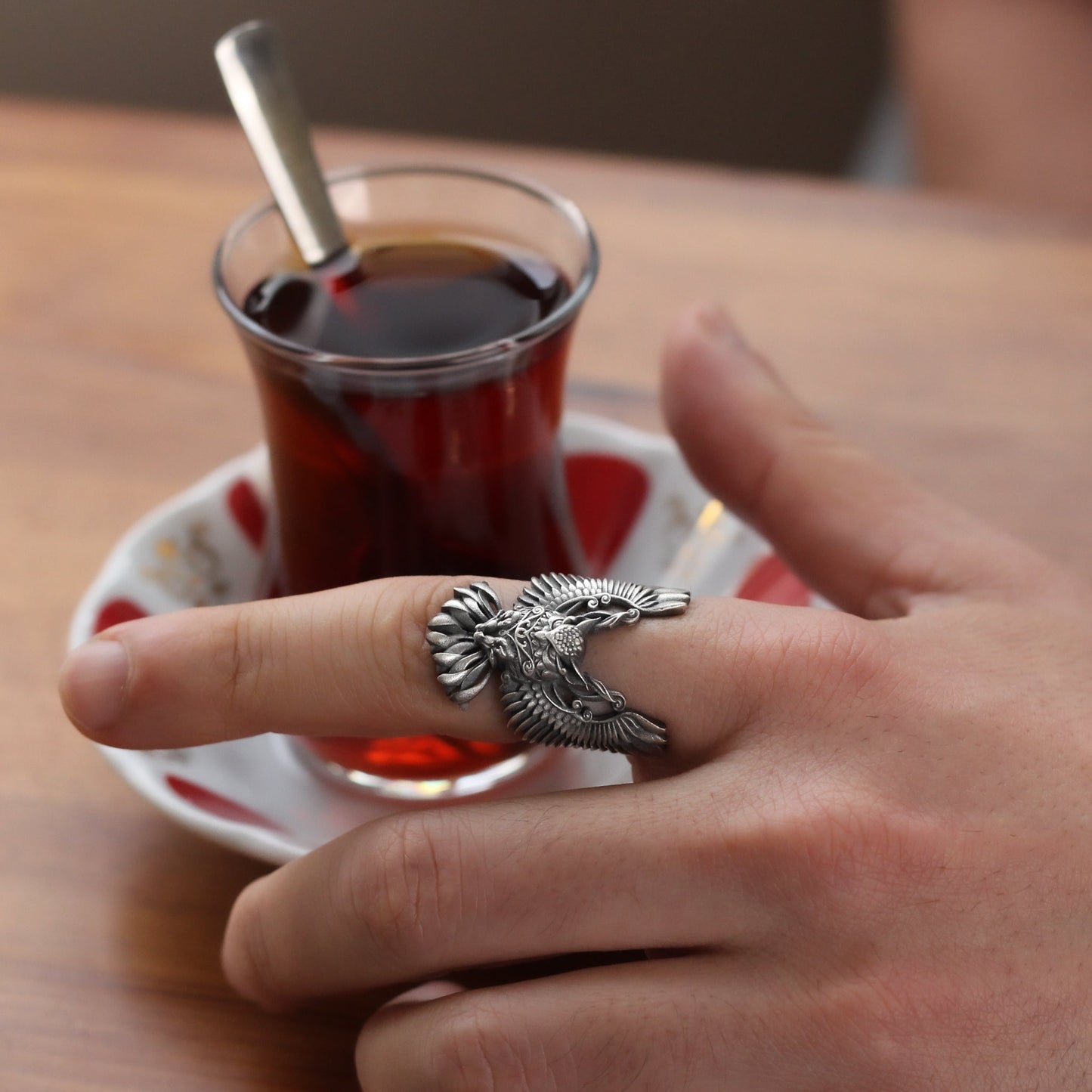 Owl Handmade Sterling Silver Men Ring, Wild Animal Ring For Men, Owl Ring