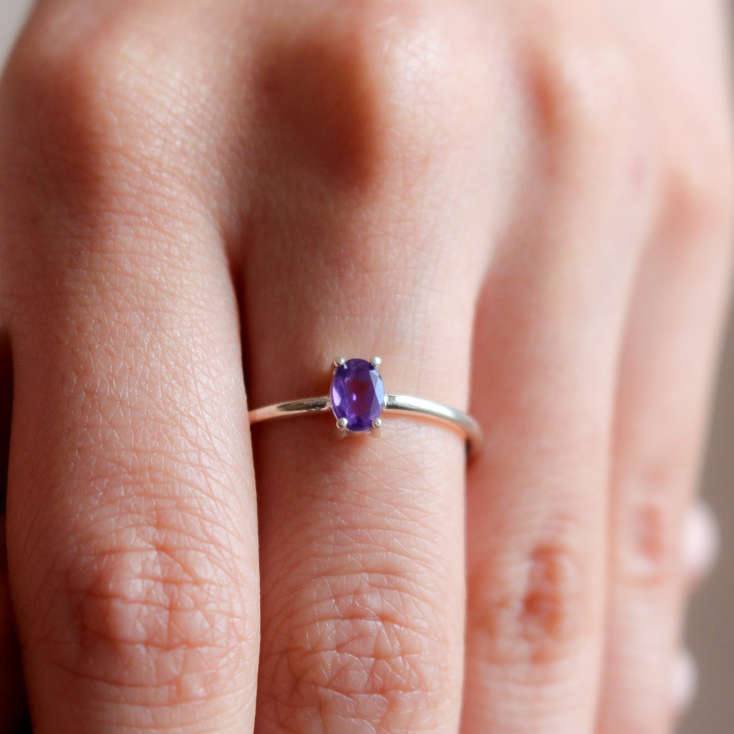 ELLA 14K Gold Natural Amethyst Promise Ring