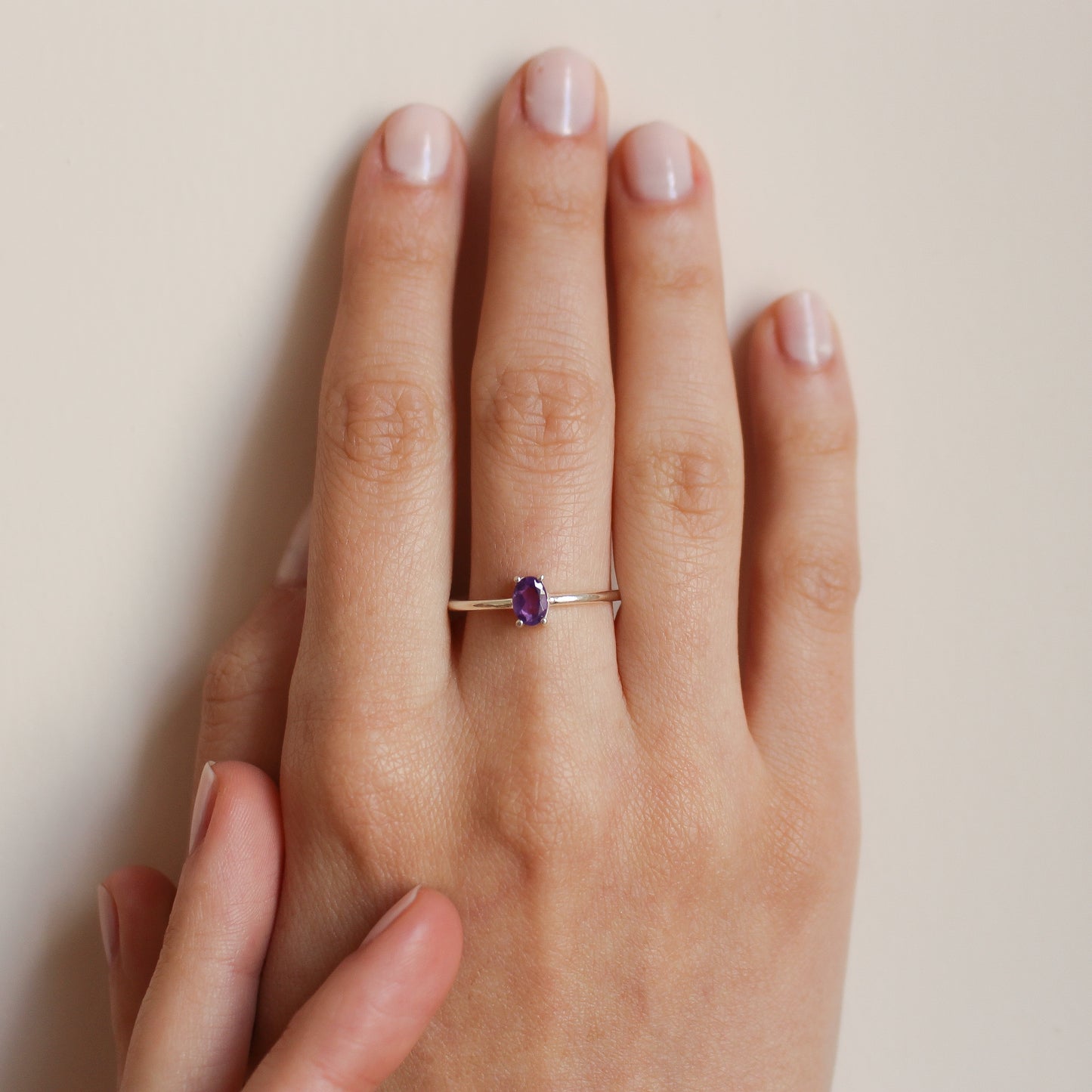 ELLA 14K Gold Natural Amethyst Promise Ring