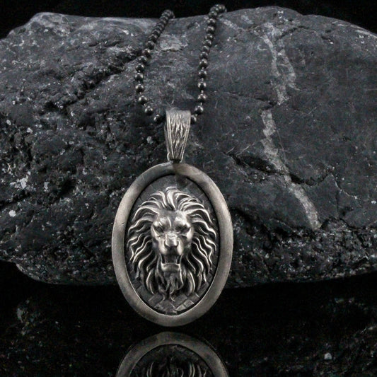 Sterling Silver Lion Necklace Medallion