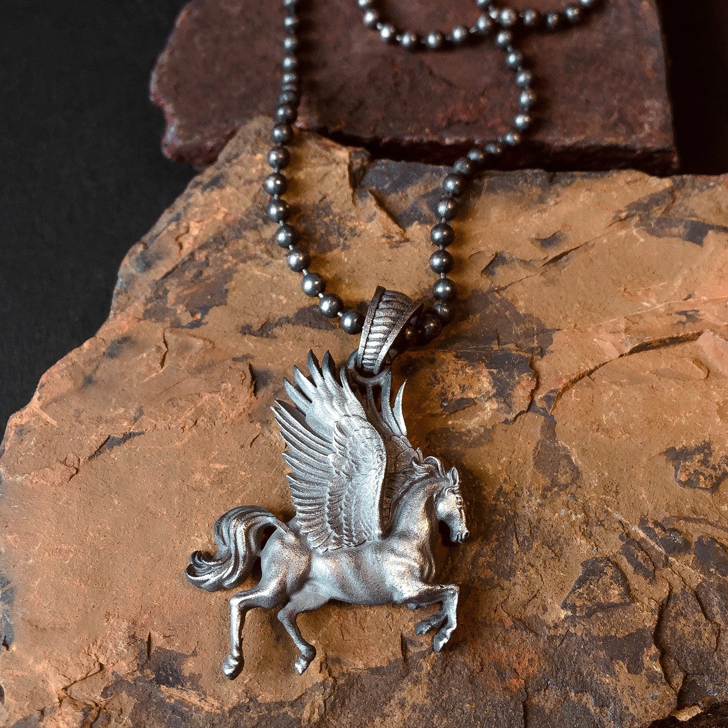 925 Ayar Gümüş Pegasus Kolye, El Yapımı Pegasus Kolye