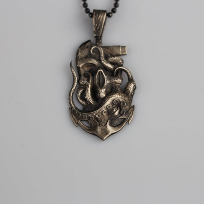 Sterling Octopus & Skull & Anchor Necklace