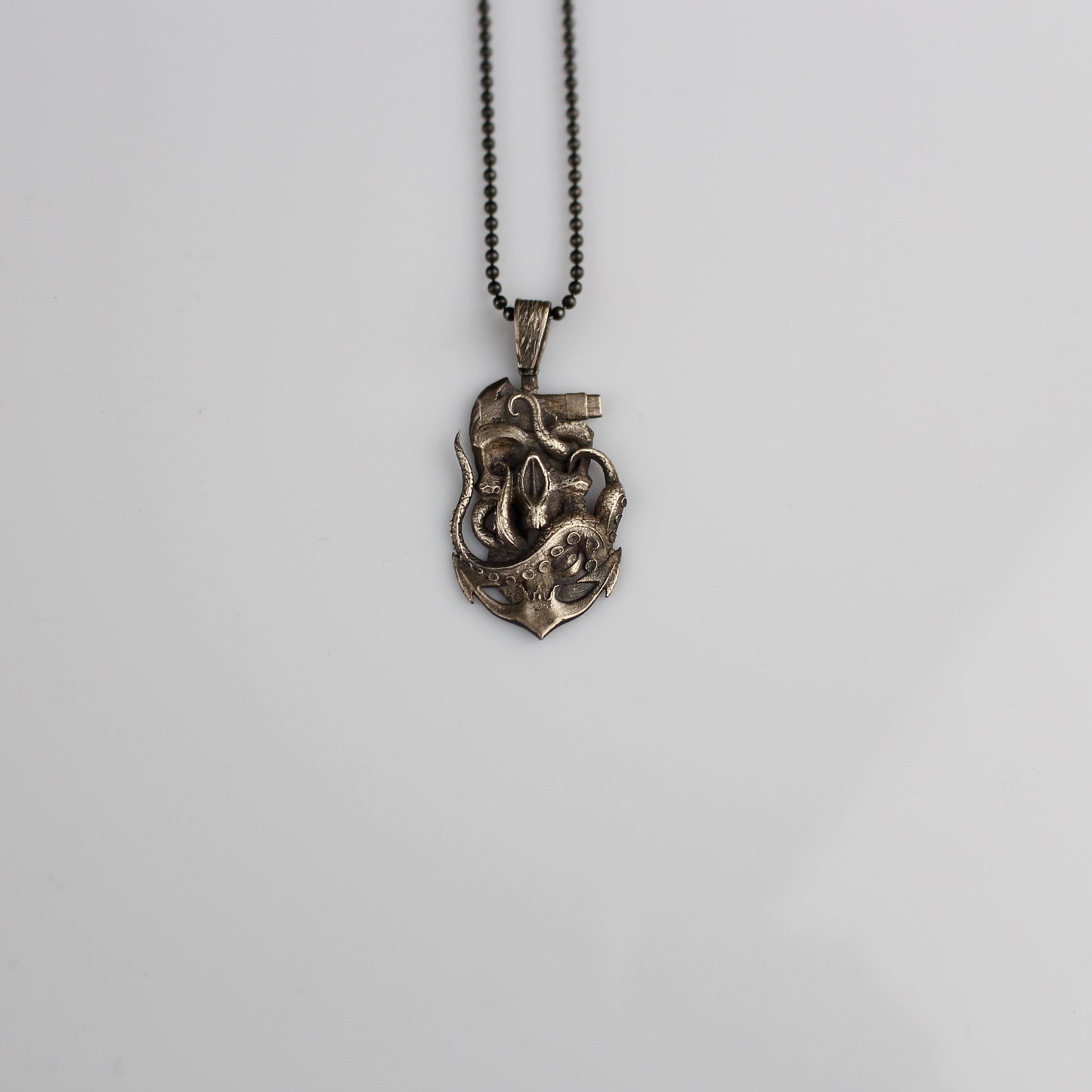 Sterling Octopus & Skull & Anchor Necklace