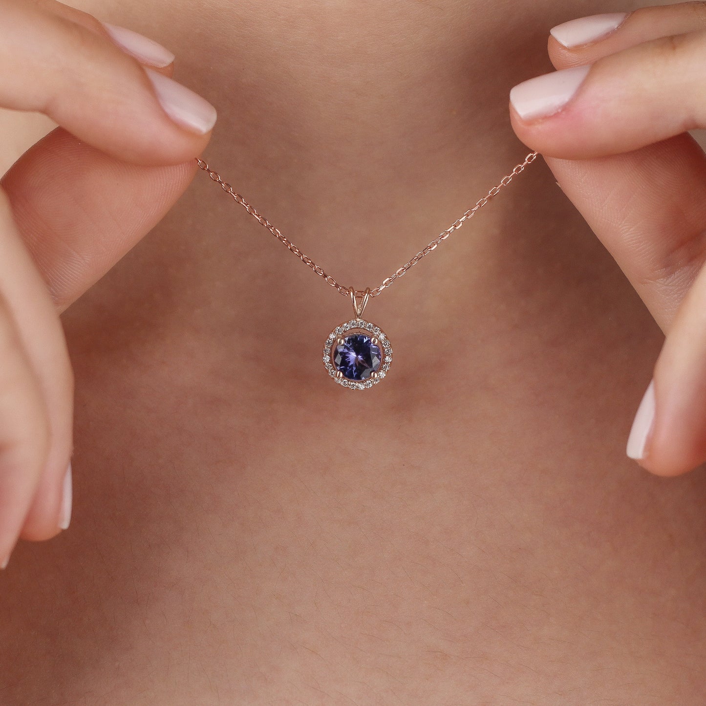 TANYA 14K Gold Natural Tanzanite Necklace