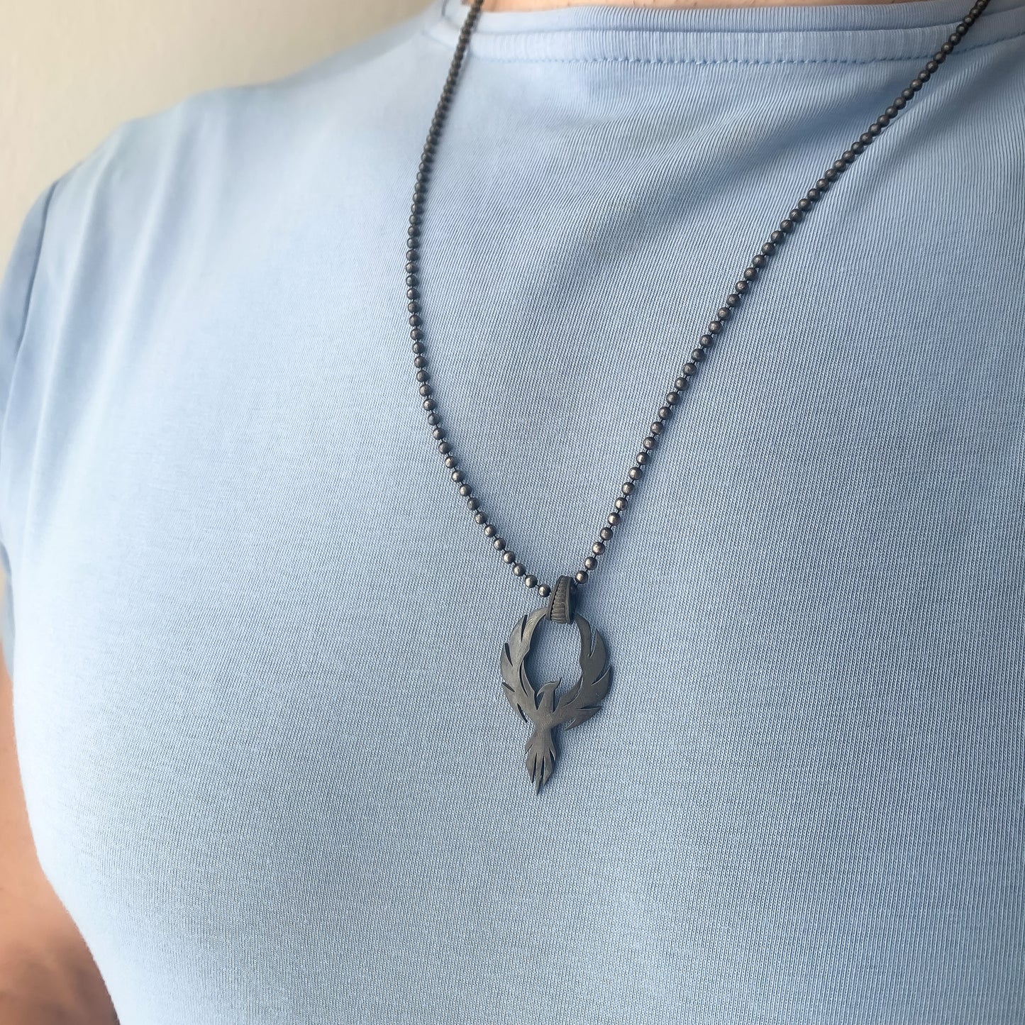Solid Silver Phoenix Necklace, Handmade Phoenix Necklace
