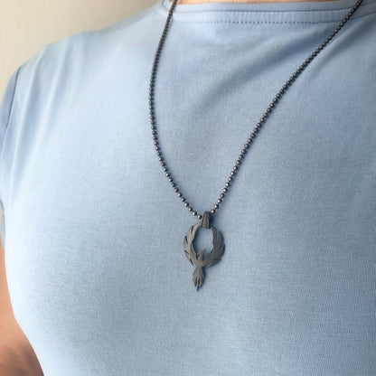 Solid Silver Phoenix Necklace, Handmade Phoenix Necklace