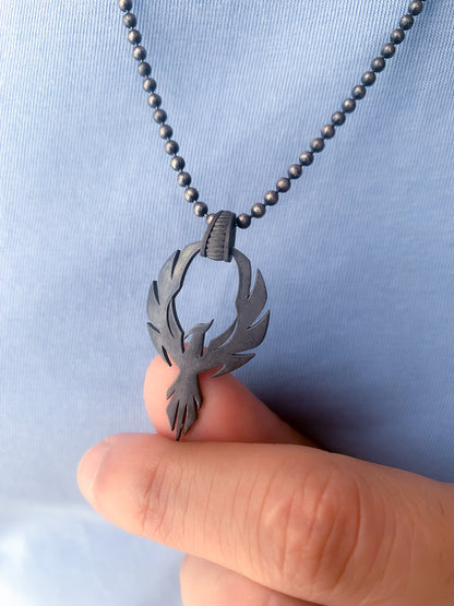 Solid Silver Phoenix Necklace, Handmade Phoenix Necklace