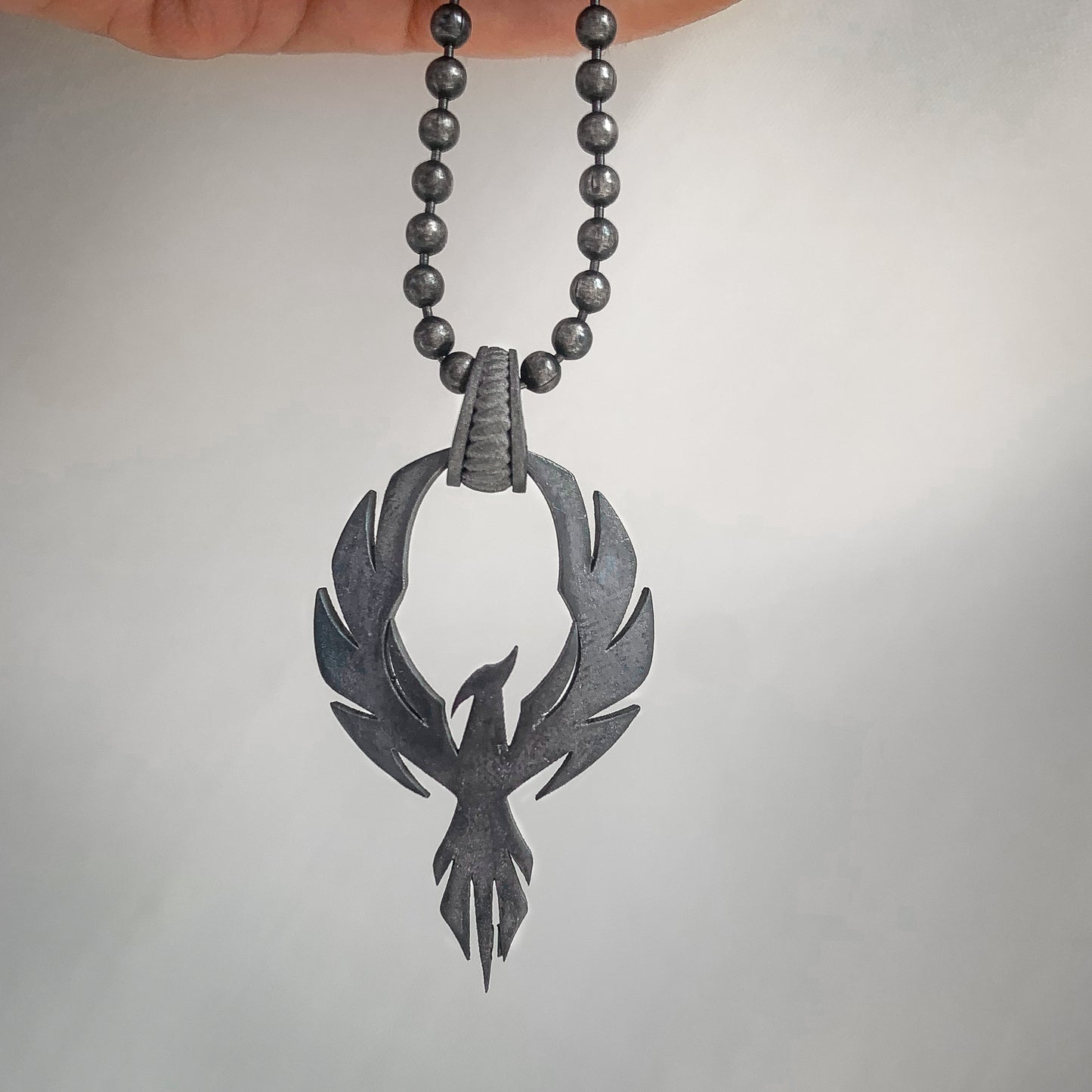 Solid Silver Phoenix Necklace, Handmade Phoenix Necklace