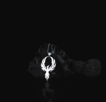 Solid Silver Phoenix Necklace, Handmade Phoenix Necklace