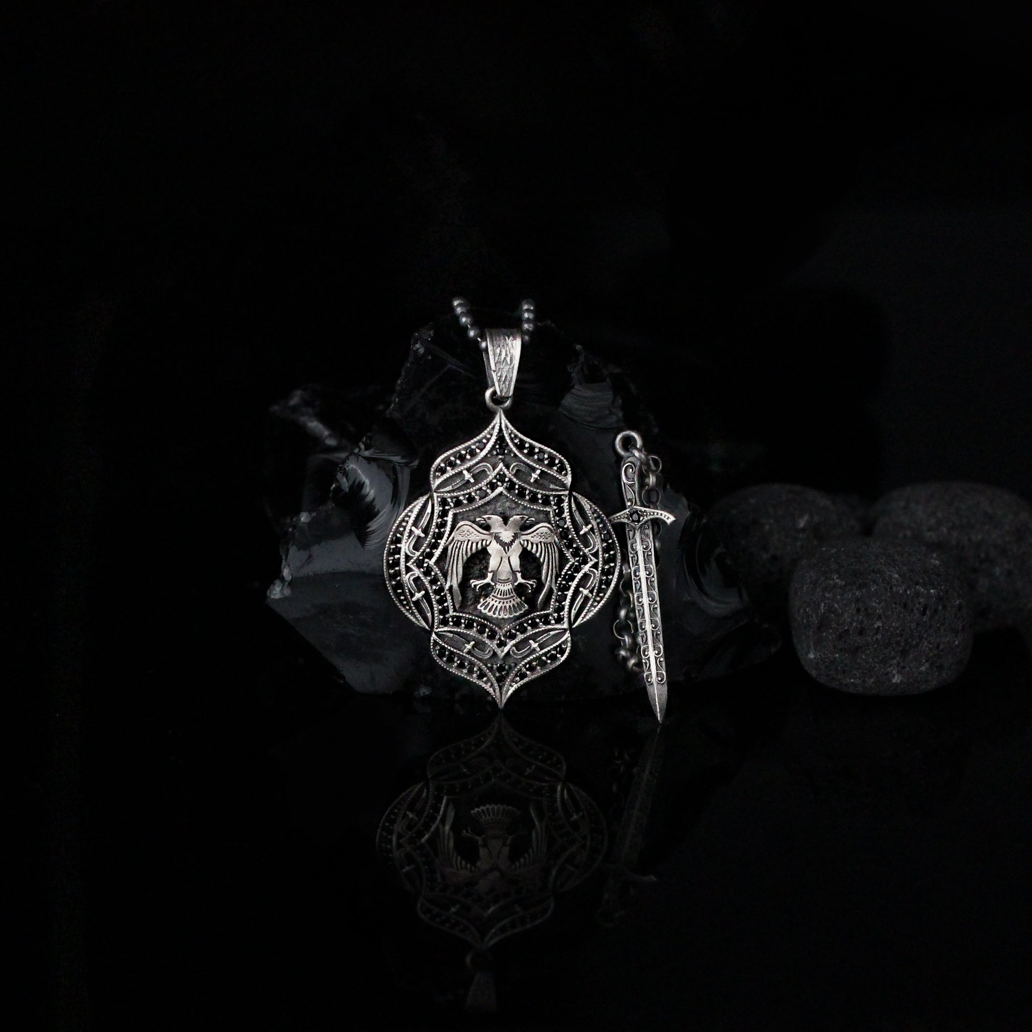 Silver Eagle Pendant Necklace