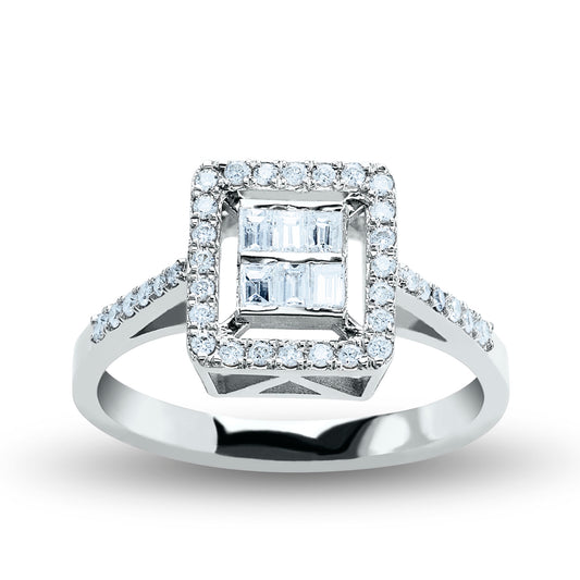 LAYLA Timeless Square Diamond Ring in 8K or 14K Solid Gold | Classic Elegance Redefined